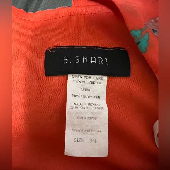 B. Smart Floral Dress Orange/Coral color - Picture 2 of 3